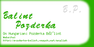 balint pozderka business card